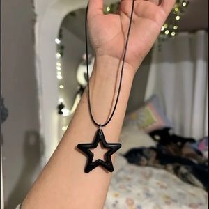 Aesthetic black star necklace